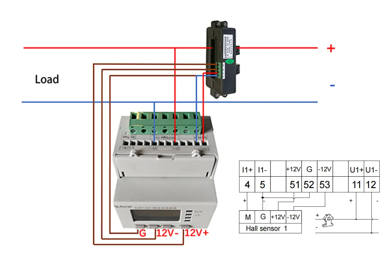 DJSF1352-RN DC Dual-circuits Monitoring DIN Rail Energy Meter