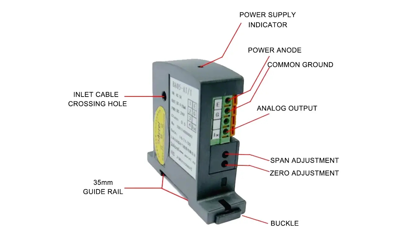 BA50L-AI/I AC Residual Current Transducer